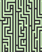 Light Green Dark Maze Pattern Rug