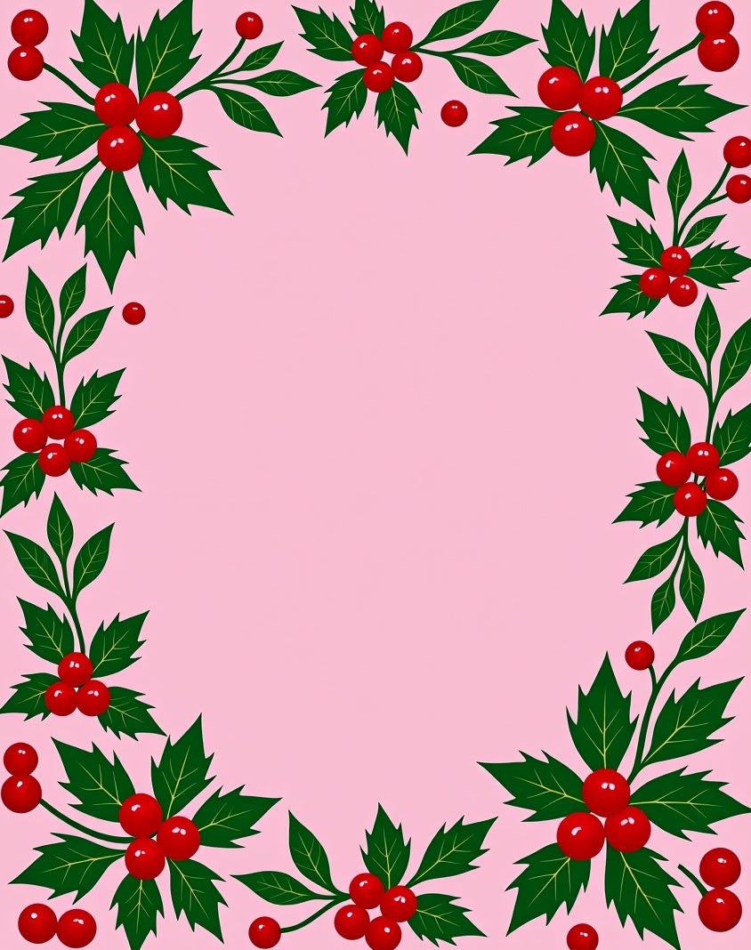 Vibrant Red Holly Garland Rug