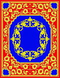 Rich Red Blue 2 Tone Palatial Rug