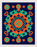 Bold Geometric Starburst Mandala Rug