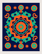 Bold Geometric Starburst Mandala Rug