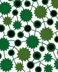 Green Spiky Circles Pattern Rug
