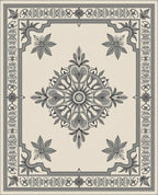 Ornate Floral Medallion Vintage Style Rug