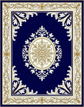 Regal Blue Floral Medallion Rug