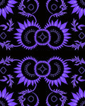 Bold Purple Sunburst Floral Pattern Rug