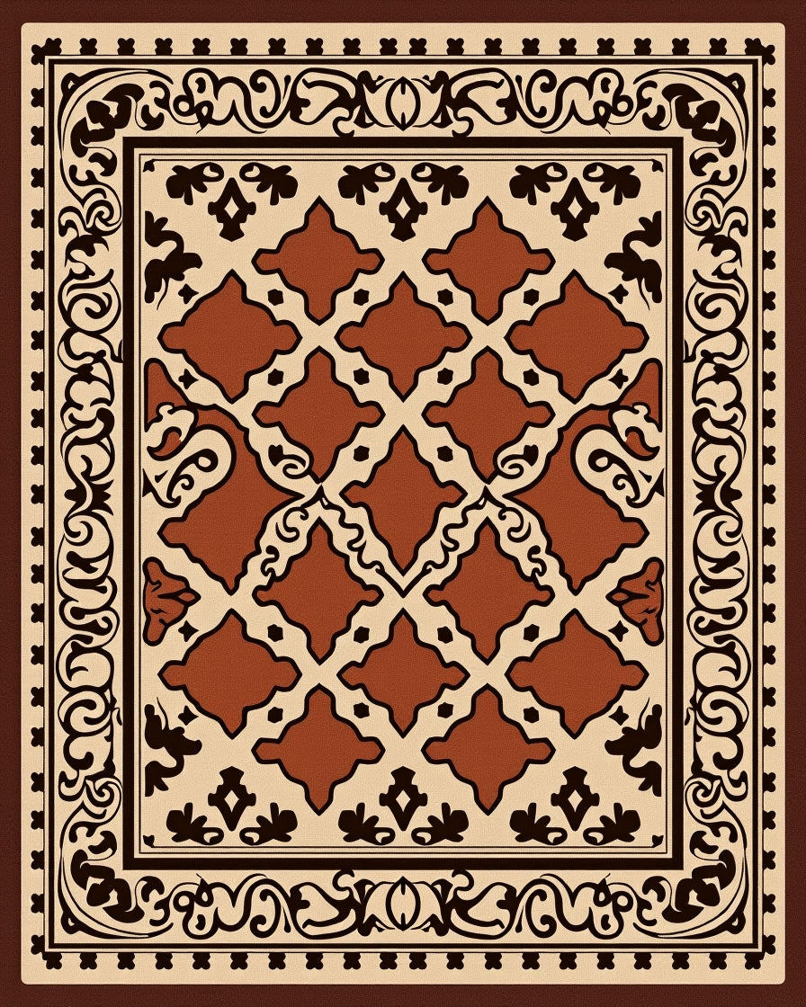 Traditional Geometric Floral Inspired Rug
