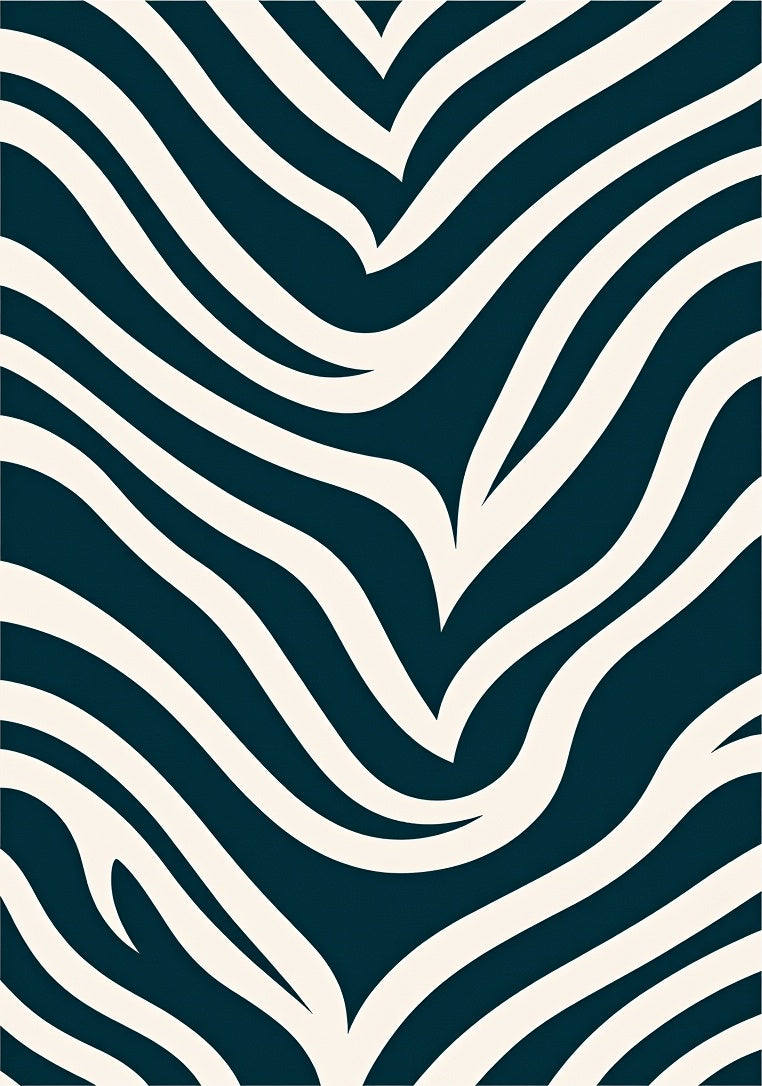 Dark Beige Wavy Stripe Pattern Rug