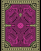 Vibrant Neon Pink Geometric Maze Rug