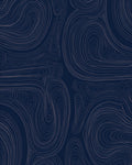 Deep Blue Swirls Abstract Pattern Rug