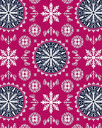 Crimson Mandala Snowflake Medallion Rug