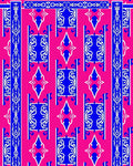 Bold Blue White Tribal Pattern Rug