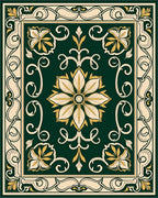 Intricate Floral Scrollwork Pattern Rug