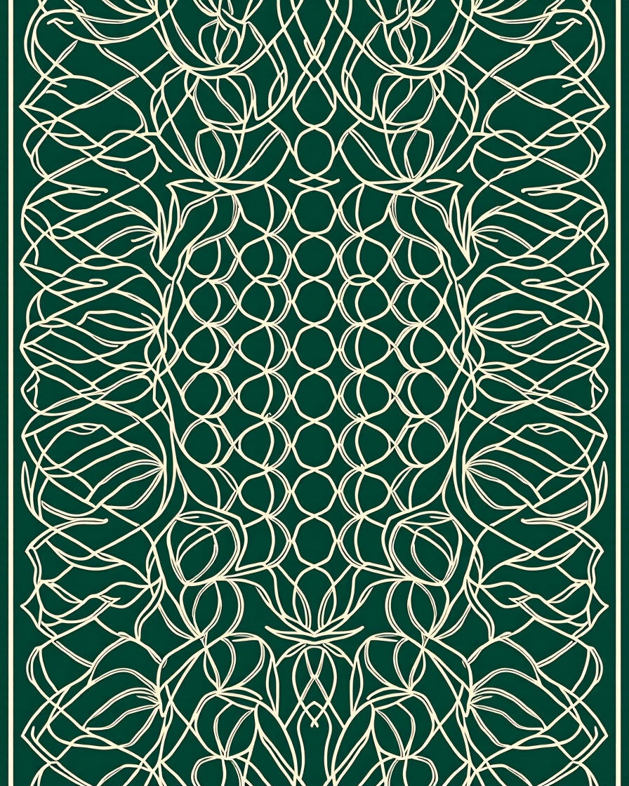 Intricate Floral Scrollwork Pattern Rug