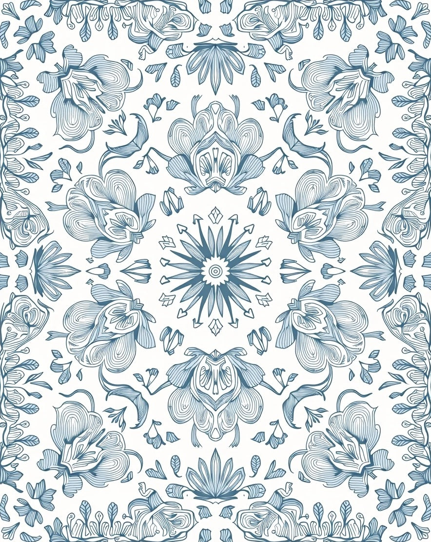Intricate Floral Mandala Pattern Rug