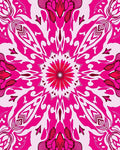 Vibrant Pink Mandala Floral Pattern Rug