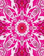 Vibrant Pink Mandala Floral Pattern Rug