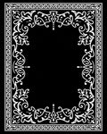 Ornate White Damask Scrollwork Design Rug