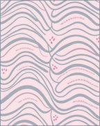 Soft Pink Gray Wavy Design Rug