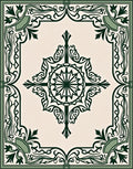 Art Nouveau Floral Geometric Pattern Rug