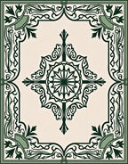 Art Nouveau Floral Geometric Pattern Rug