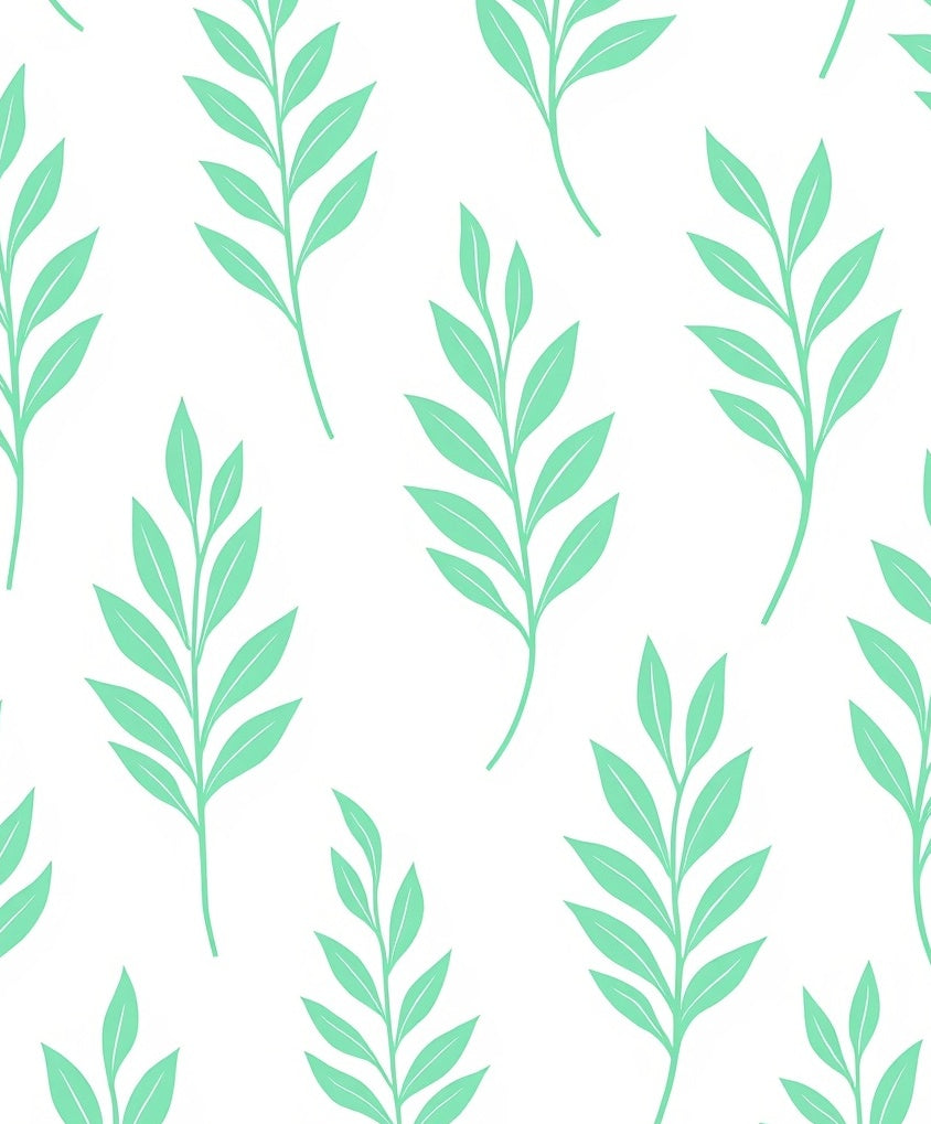 Mint Green Branch Pattern Rug