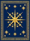 Golden Stars On Deep Blue Rug