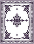 Ornate Floral Scroll Border Design Rug