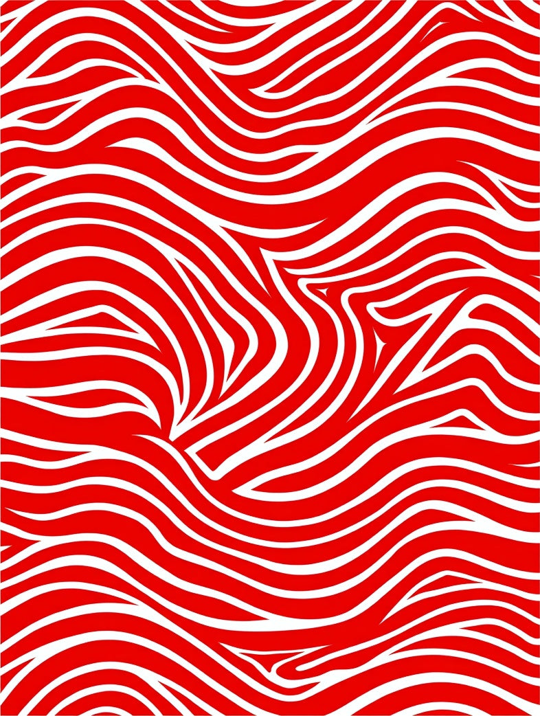 Bold Red White Swirl Pattern Rug
