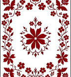Floral Blossom Vines Border Design Rug