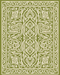 Ornate Line Art Leaf Pattern Rug