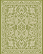 Ornate Line Art Leaf Pattern Rug