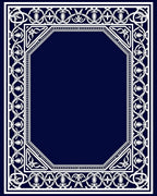 Classic Ornate Geometric Border Design Rug