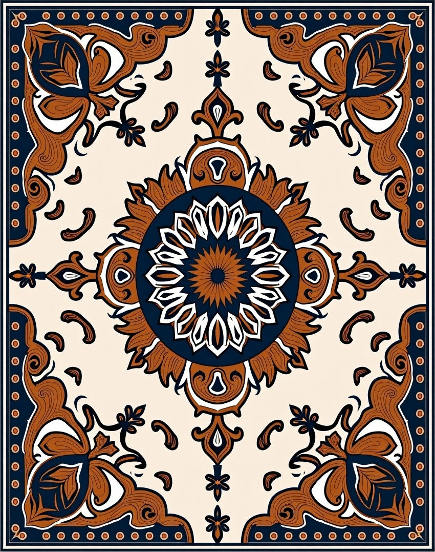 Classic Floral Medallion Pattern Rug