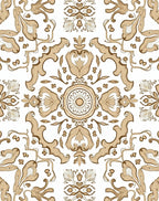 Ornate Floral Scrollwork Patterned Rug