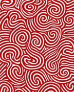 Crimson White Swirl Contemporary Rug