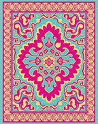 Vibrant Floral Mandala Inspired Design Rug