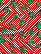 Red White Striped Poinsettia Rug