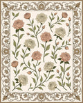Floral Rose Vines with Ornate Border Rug
