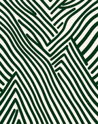 Bold Green Wavy Art Pattern Rug