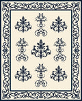 Classic Floral Damask Elegant Pattern Rug