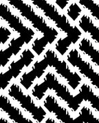 Sharp Geometric Black White Pattern Rug