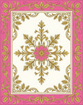 Ornate Floral Pink Gold Pattern Rug