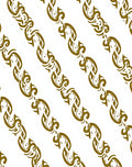 Ornate Gold Scrolling Vine Pattern Rug
