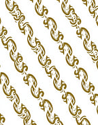 Ornate Gold Scrolling Vine Pattern Rug