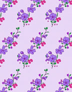 Purple Pink Floral Vine Pattern Rug