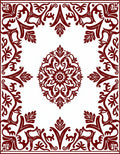 Maroon Floral Arabesque Medallion Design Rug