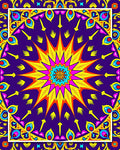 Vibrant Starburst Mandala Pattern Rug