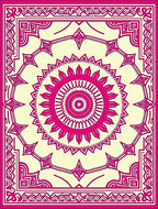 Floral Mandala Geometric Pattern Rug