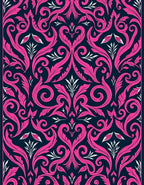 Elegant Pink Floral Swirl Design Rug