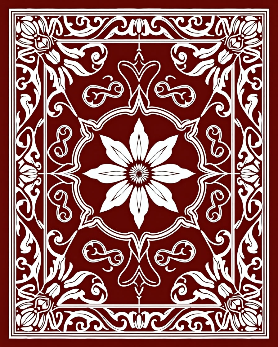 Classic Red Floral Medallion Rug
